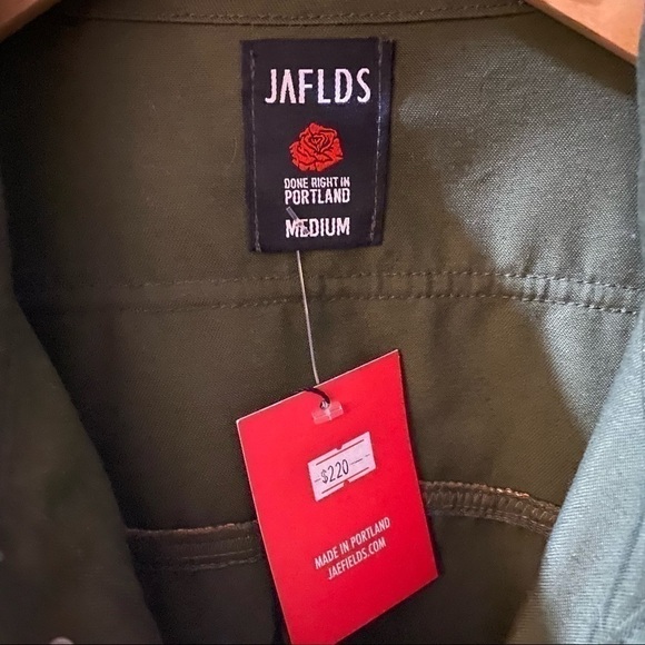 Jaefield Men’s Green Jacket With Graphic Design New With Tags Size Medium - Picture 2 of 6